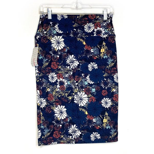 LuLaRoe Womens S White Red Blue Cassie Floral Skirt NWT For Sale