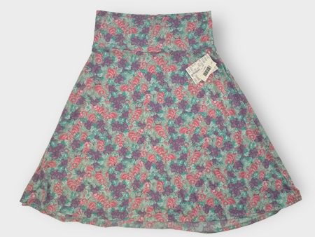 LuLaRoe Azure A-Line Skirt | L (10-12) | Teal Purple Pink Floral | NWT Online Sale