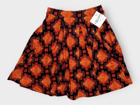 LuLaRoe Madison Pleated Skirt | M (10-12) | Orange Yellow Southwestern Stripes | NWT For Discount