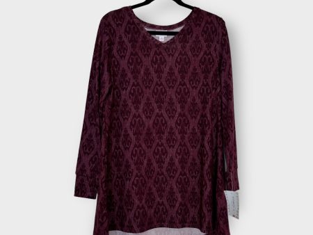 LuLaRoe Elizabeth L s Tunic | S (6-8) | Deep Red Geometric Diamond | NWT Online now