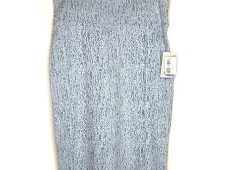 LuLaRoe Womens L Slate Blue White Cassie Skirt NWT Online now