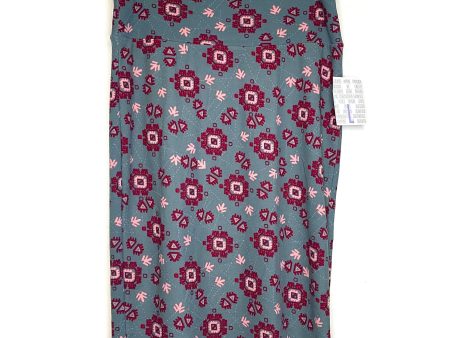 LuLaRoe Womens L Sage Pink Red Green Cassie Abstract Skirt NWT Fashion