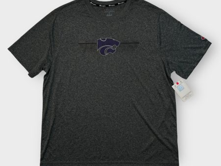 KANSAS STATE WILDCATS S s Poly T- Shirt | XL | Gray Heathered | Champion | NWT Hot on Sale