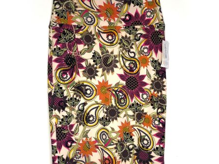 LuLaRoe Womens S Buttermilk Pink Green Yellow Cassie Floral Paisley Skirt NWT on Sale