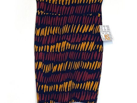 LuLaRoe Womens XS Cassie Skirt Pink Yellow Blue Abstract NWT For Sale