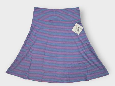 LuLaRoe Azure A-Line Skirt | 2XL (18-20)| Light Blue Magenta Striped | NWT Discount