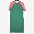 LuLaRoe Julia Bodycon Dress | L (12-14) | Pink Green | Colorblock | NWT Sale