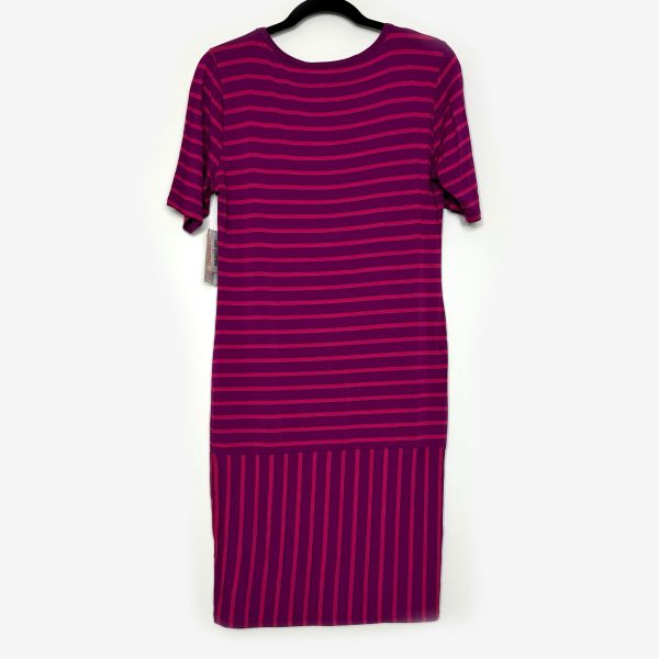 LuLaRoe Julia Bodycon Dress | L (12-14) | Purple Purple | Striped | NWT Discount