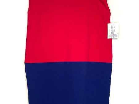 LuLaRoe Cassie Pencil Skirt | 2XL | Color: Pink Blue | Colorblock | NWT Discount