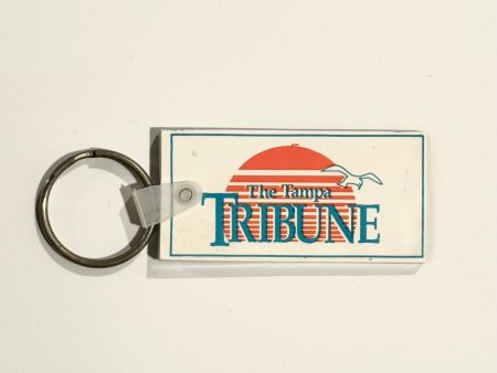 Vintage The Tampa Tribune Newspaper Keychain Key Ring Rubber Cheap