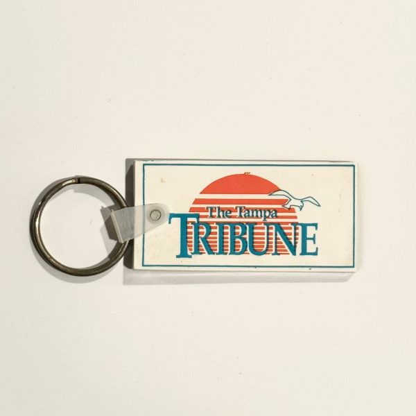 Vintage The Tampa Tribune Newspaper Keychain Key Ring Rubber Cheap