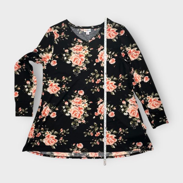 LuLaRoe Elizabeth L s Tunic | M (10-12) | Black Floral Print | NWT Discount