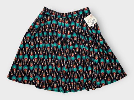 LuLaRoe Madison Pleated Skirt w Pockets | M (10-12) | Black Multicolor Aztec | NWT Sale