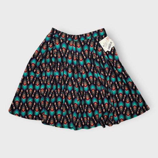 LuLaRoe Madison Pleated Skirt w Pockets | M (10-12) | Black Multicolor Aztec | NWT Sale