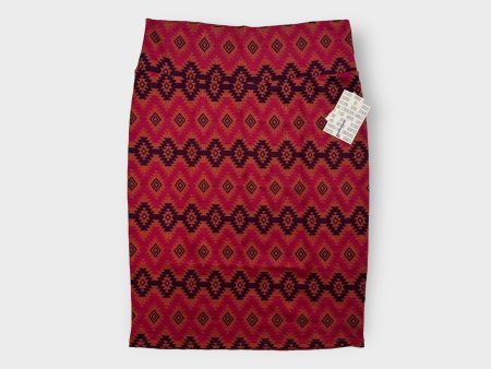 LuLaRoe Cassie Pencil Skirt | L (14-16) | Pink Orange | AZTEC | NWT Discount