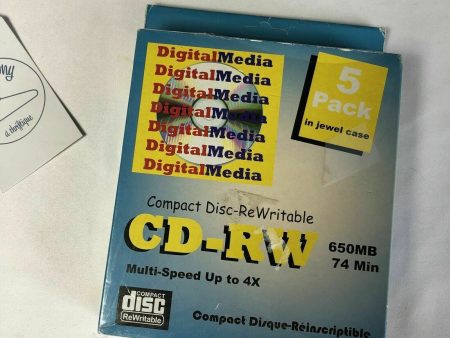 DigitalMedia 5 Pk CD-RW Compact Disc Rewritable 650MB 74 Min Multi Speed To 4X For Discount