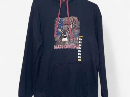 Buckhorn River Men s Black American Flag Stag Graphic Hoodie - Size M - NWT Sale