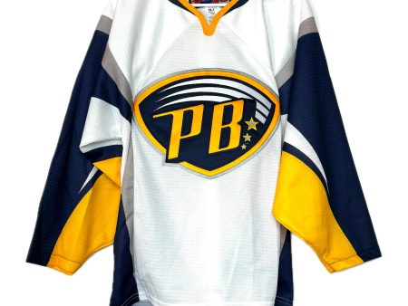 Players Bench | SP flo-Knit Hockey Jersey | Color: White Blue Gold | Size: M | NEW Sale