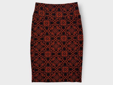 LuLaRoe Cassie Pencil Skirt | XS (2-4) | Orange black | Damask | NWT For Sale