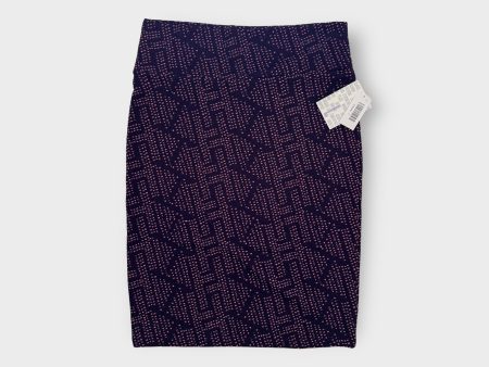 LuLaRoe Cassie Pencil Skirt | L (14-16) | Black purple | Geometric Dots | NWT Hot on Sale