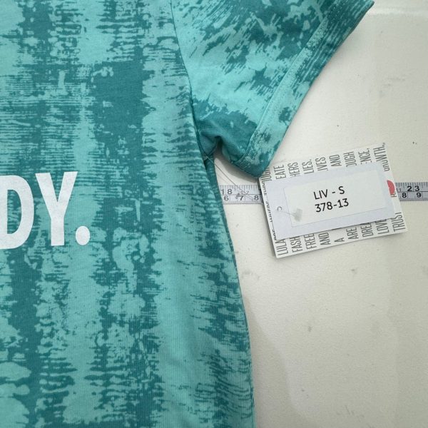 LuLaRoe | Liv T | S (6-8) | Green white | ‘NOT FOR EVERYBODY’ | Acid Washed | NWT For Sale