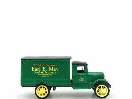 Vintage ERTL Earl May Model Toy Hawkeye Truck Bank Green 1:34 Scale on Sale