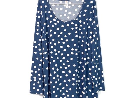 LuLaRoe | Polka Dot Lynnae L s Top | Color: Blue White | Size: 3XL | NWT Cheap