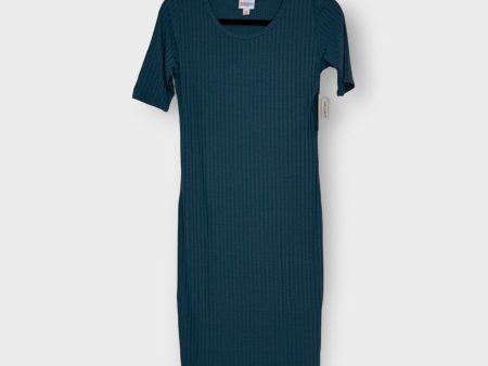 LuLaRoe Julia Bodycon Dress | XS (2-4) | Ocean Blue | Solid Color Ribbed | NWT For Sale