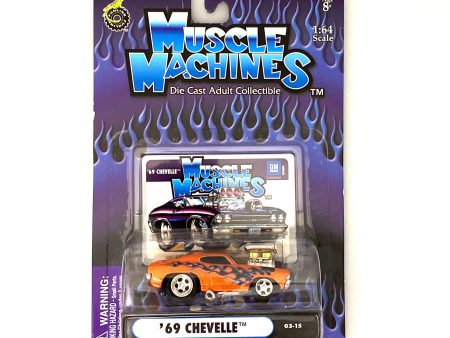 Muscle Machines  69 Chevelle Diecast Car – Vintage Orange 1:64 Scale Model for Collectors & Car Enthusiasts Discount