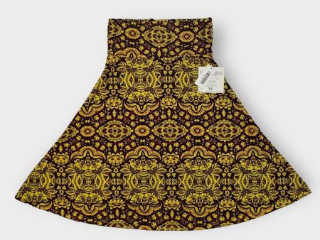 LuLaRoe Azure Skirt | XS (00-0) | Yellow black red Baroque | A-Line | NWT Online Sale