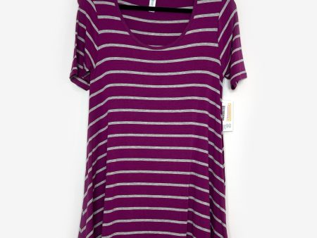 LuLaRoe Vault | Perfect T Swing Top | Size: XXS (0-6) | Color: Purple Gray | Striped | NWT Sale