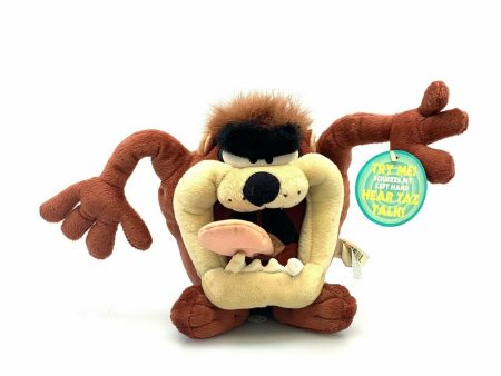 Vintage 1998 Looney Tunes Warner Bros TAZMANIAN DEVIL TALKING PLUSH Play By Play Fashion