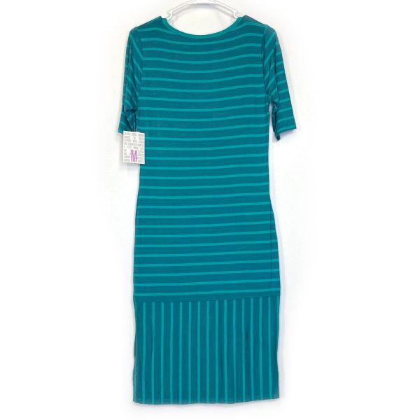 LuLaRoe Julia Bodycon Dress | M (8-10) | Green Green | Striped | NWT For Cheap