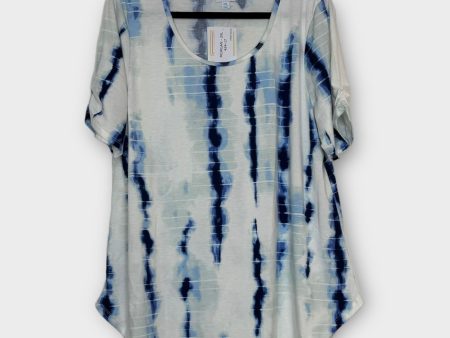 LuLaRoe | Morgan Flare T | 2XL | Blue White | Tie-Dye | NWT Online Hot Sale