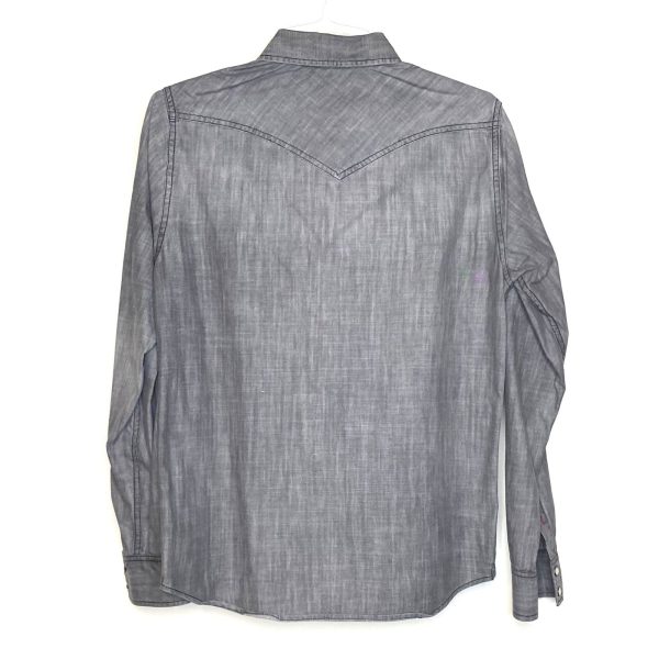 Aeropostale Mens Size S Gray Western Snap-Up Shirt L s Online Hot Sale