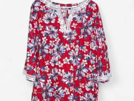 Alfred Dunner Womens Size 18W Floral Pattern Shirt Blouse L s For Sale