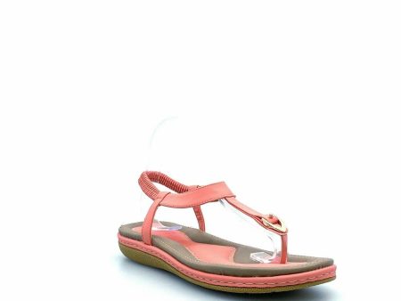 Kuidfar Women Flat Cushioned Slip-On Elastic Strap Sandals, Coral Pink - Size 10 Discount