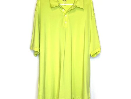 Adidas Climalite Mens Size 2XL Bright Yellow Polo Golf Shirt S s “Lakeridge Country Club” on Sale