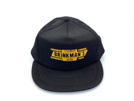 Vintage Brinkman’s Chevrolet Pontiac Black Foam Mesh Trucker Hat SnapBack OS Oldsmobile Buick Discount