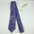 New Jos A Bank Mens Purple Paisley Necktie Tie One Size 54” $79 on Sale