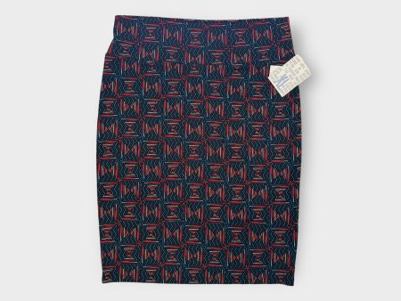 LuLaRoe Cassie Pencil Skirt | XL (18-20) | Blue Red | Geometric | NWT For Discount