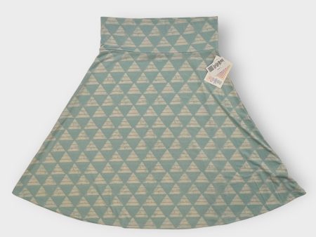 LuLaRoe Azure Skirt | L (10-12) | Light Blue Cream | Triangles | NWT For Discount