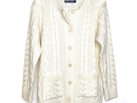 WOOLOVERS Womens Size M White Cardigan Wool Sweater L s Online Hot Sale