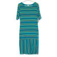 LuLaRoe Julia Bodycon Dress | M (8-10) | Green Orange Blue | Striped | NWT Online Hot Sale