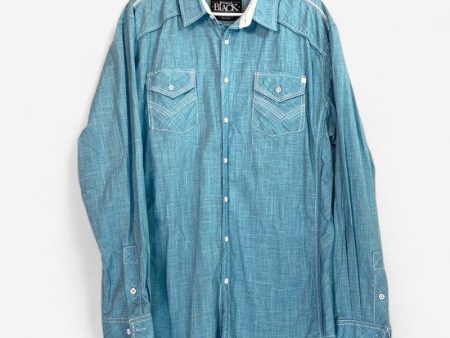 Buckle Black Men s Aqua Blue Western Button-Up Shirt - Size XL For Cheap