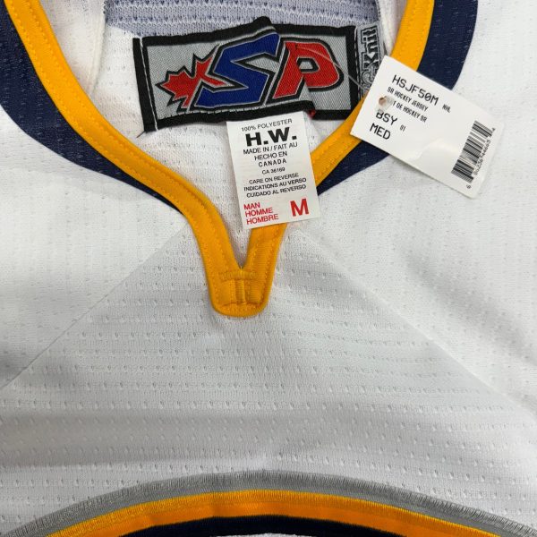 Players Bench | SP flo-Knit Hockey Jersey | Color: White Blue Gold | Size: M | NEW Sale