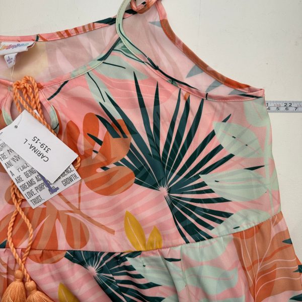 LuLaRoe Resort Collection 2023 | CARINA Tiered Maxi Dress | Size: L (12-14) | Peach | Tropical | NWT Online Sale