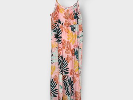 LuLaRoe Resort Collection 2023 | CARINA Tiered Maxi Dress | Size: L (12-14) | Peach | Tropical | NWT Online Sale