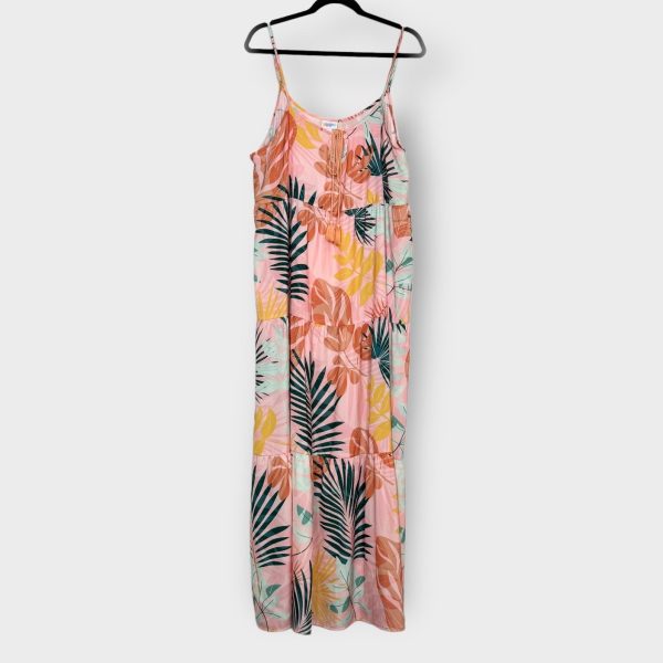 LuLaRoe Resort Collection 2023 | CARINA Tiered Maxi Dress | Size: L (12-14) | Peach | Tropical | NWT Online Sale