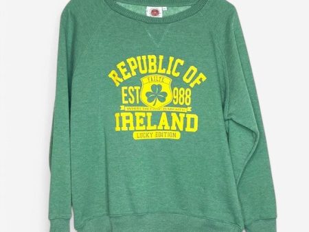 Vintage Republic of Ireland Traditional Craftwear Unisex Green Pullover Sweatshirt - Size XL Supply